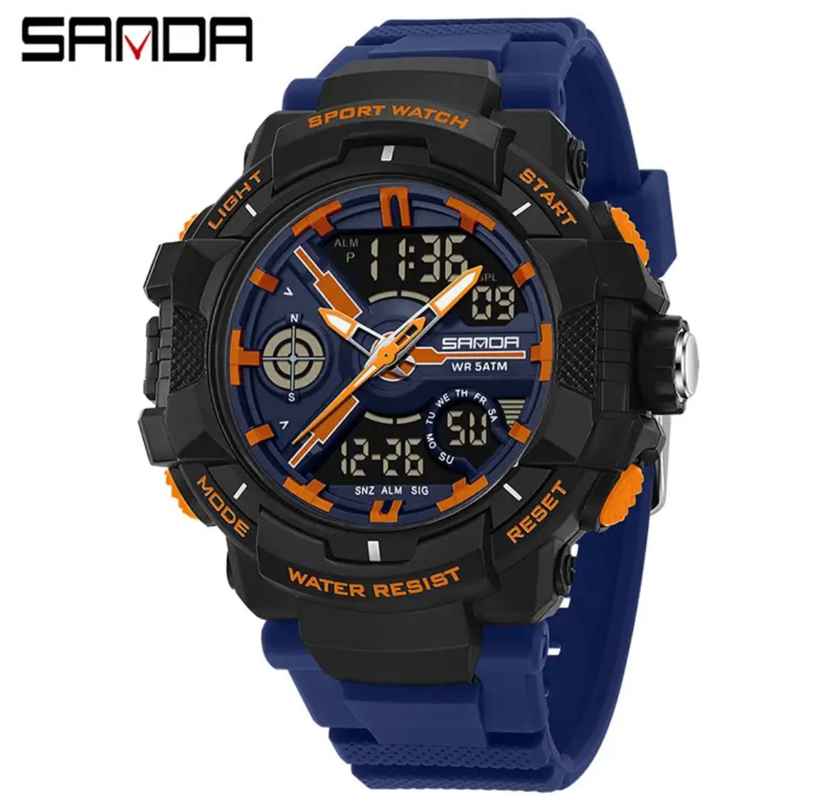 SANDA Sport Digital Analog Watch for Men – Waterproof Outdoor Military Style Wristwatch