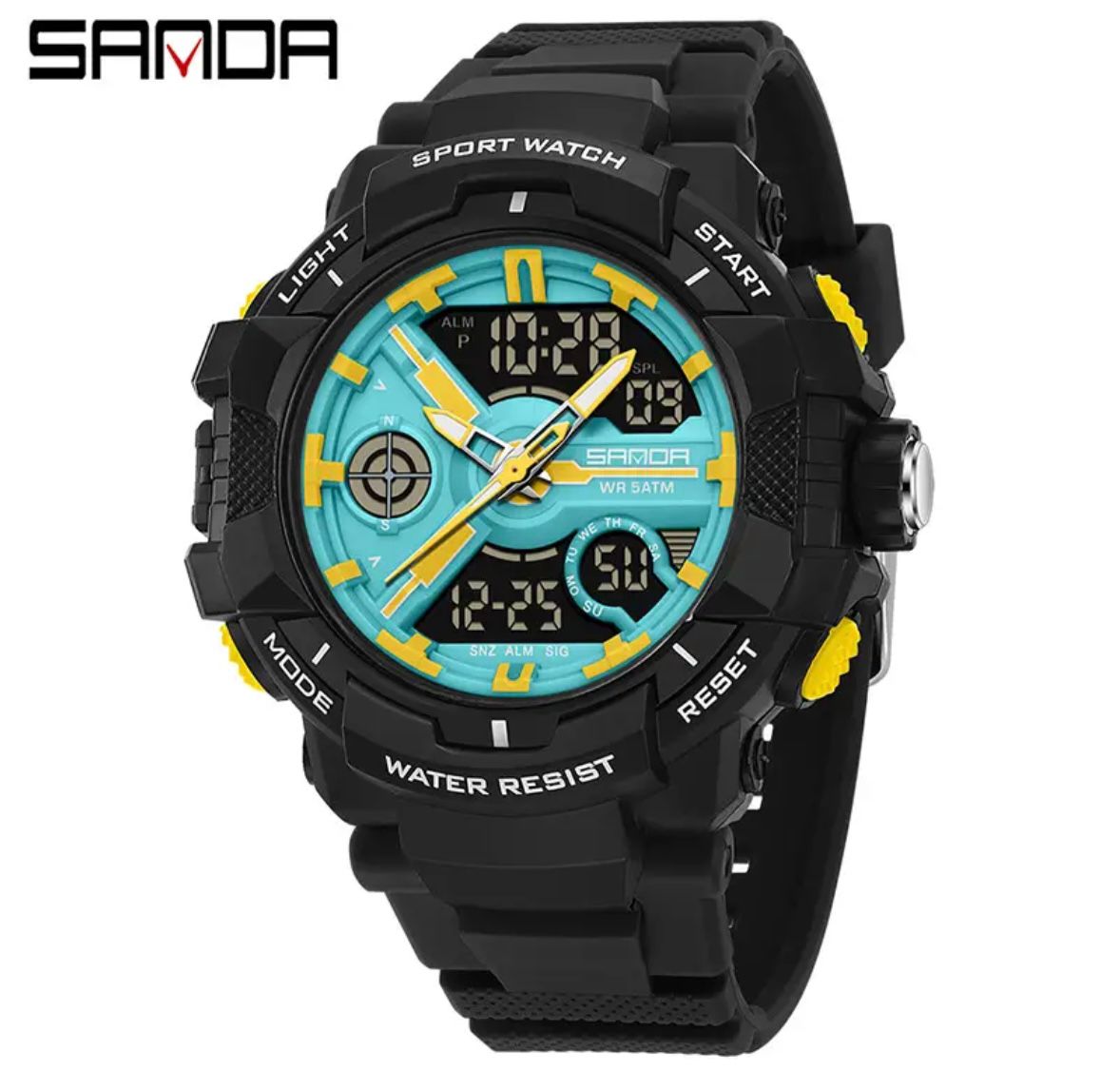 SANDA Sport Digital Analog Watch for Men – Waterproof Outdoor Military Style Wristwatch