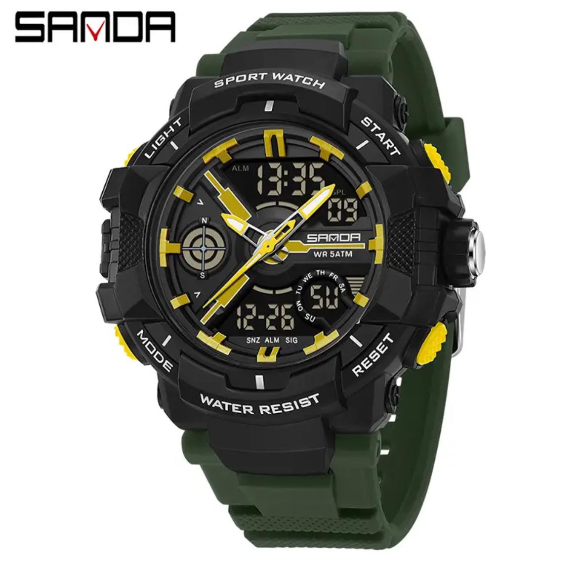 SANDA Sport Digital Analog Watch for Men – Waterproof Outdoor Military Style Wristwatch