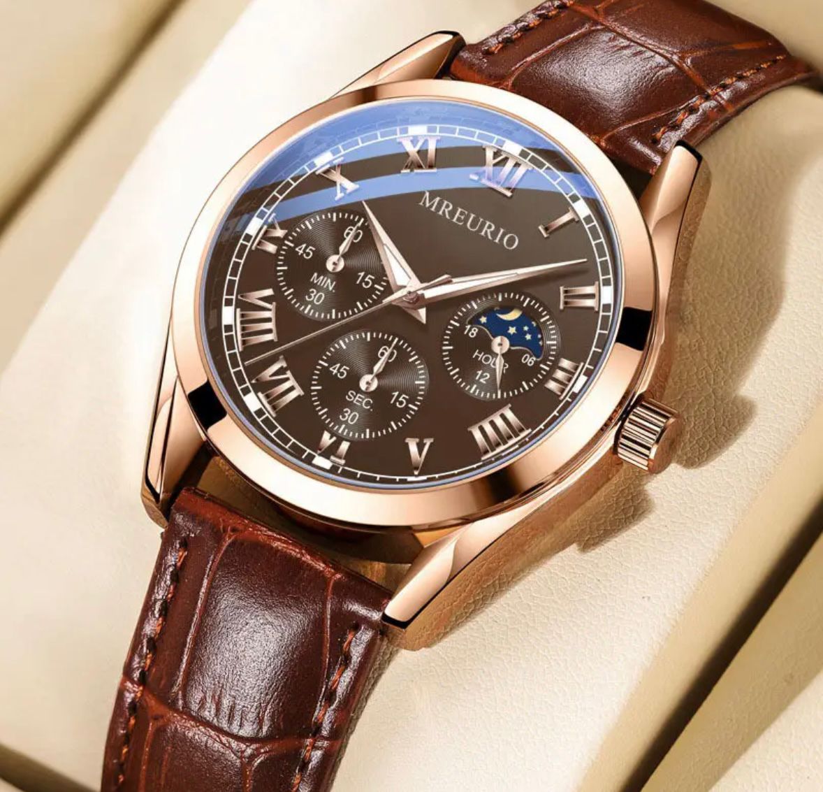 MREURIO Luxury Quartz Chronograph Watch for Men